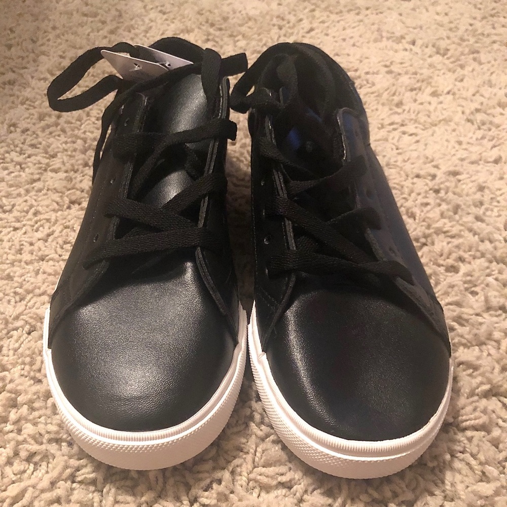 Mengsai Black Leather Fashion Shoes 8